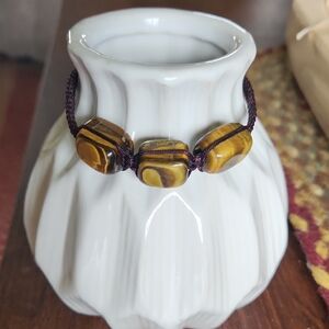 Adjustable Tigers Eye Beaded Bracelet